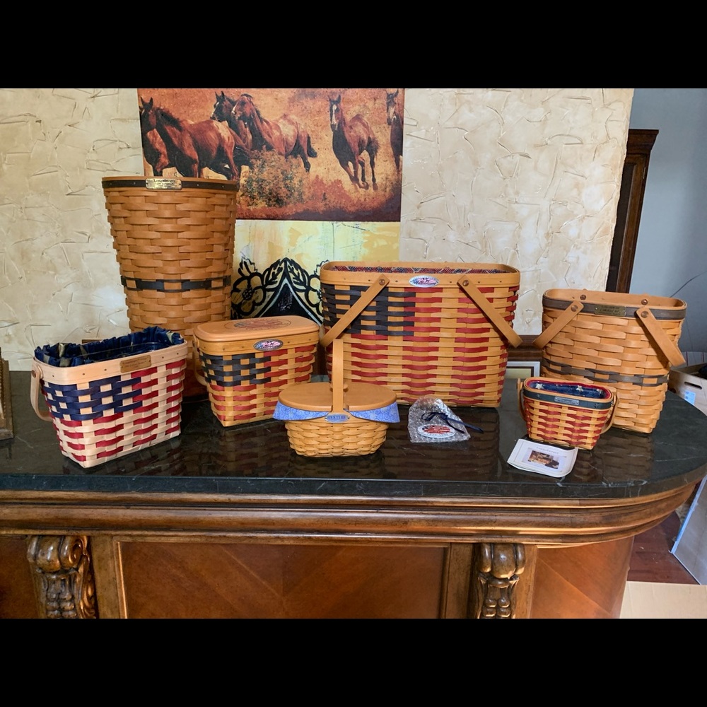 Longaberger collectible Baskets- Lot of 7